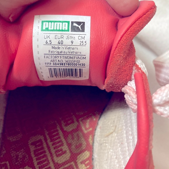 Puma Suede Bboy Fab 1968 50th Anniversary Women’s Shoes in Coral and White 9.0M - Picture 6 of 7
